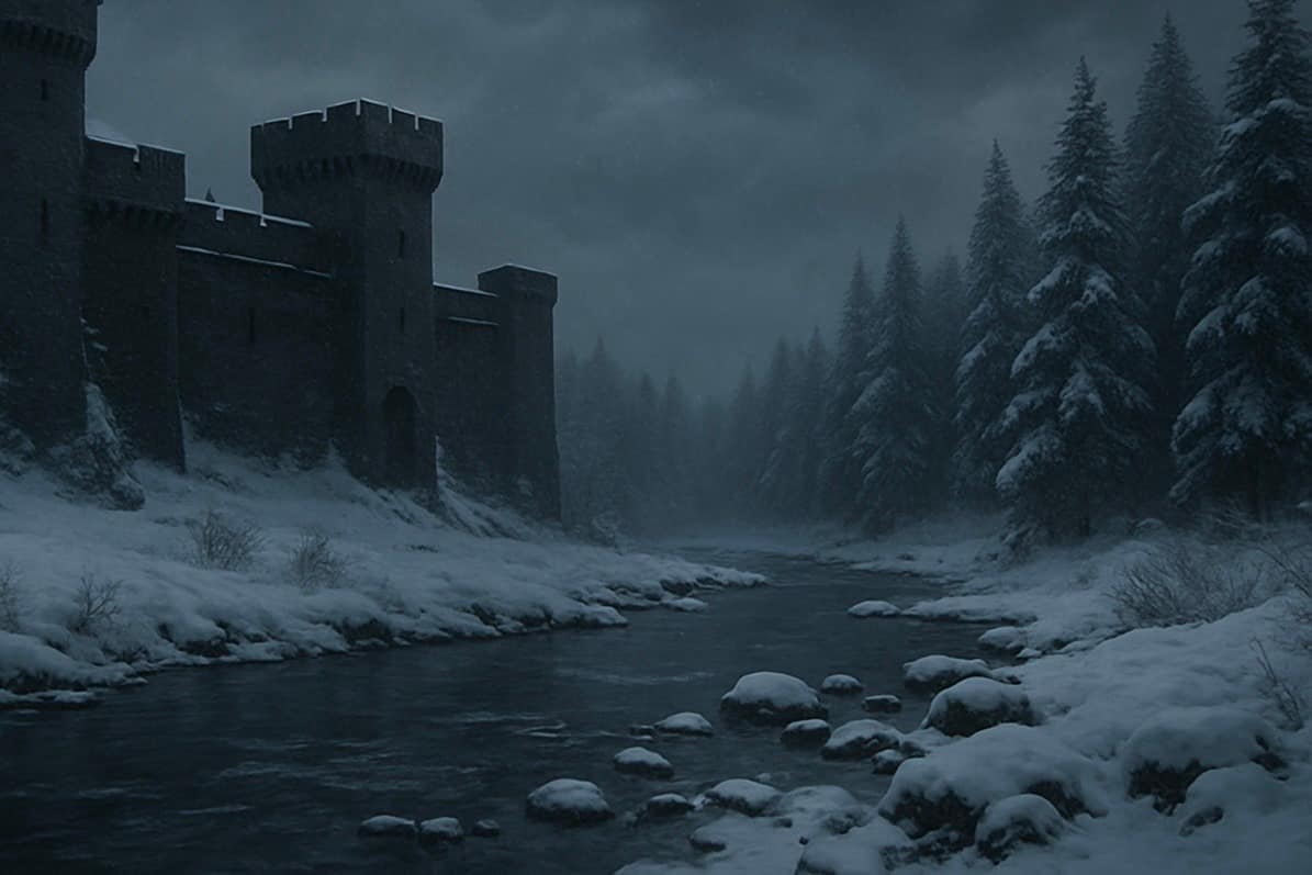 Winter castle and creek