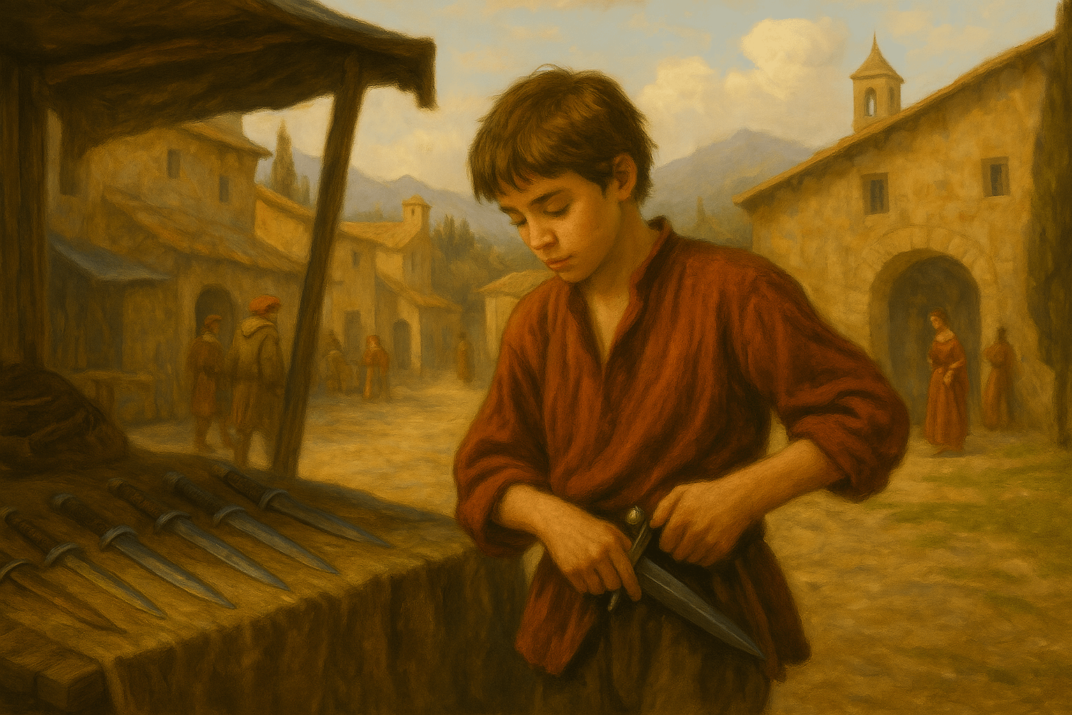 Young Italian pride Nico pikes and shields