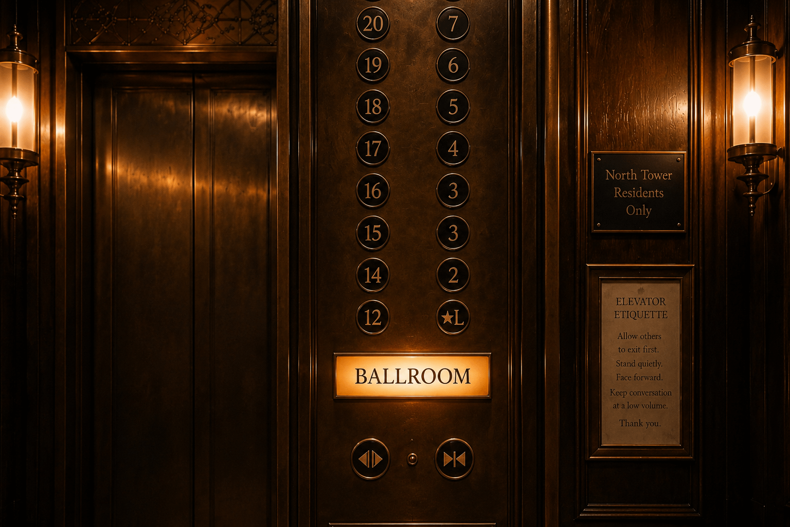 This Pattern Ballroom Interior elevator button 2