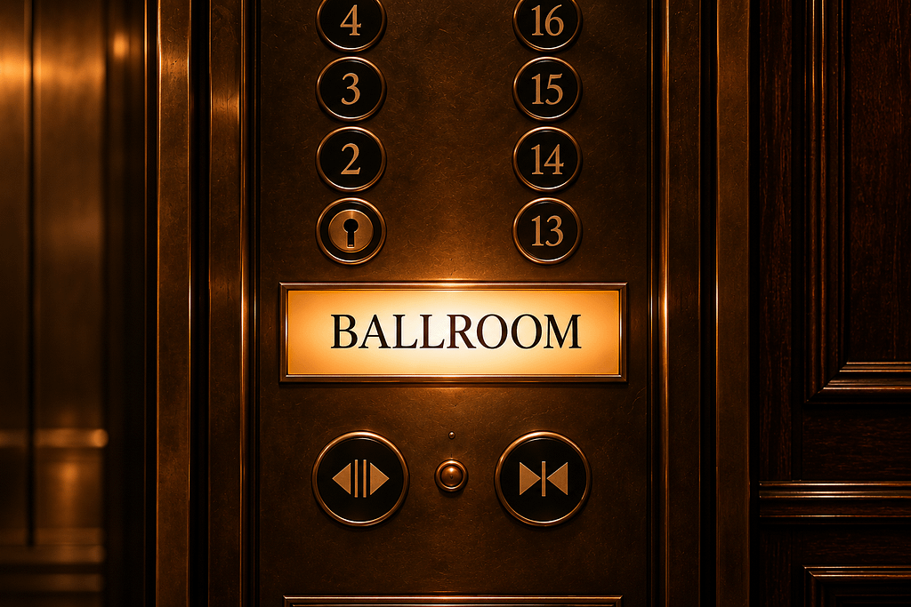 Ballroom button close up